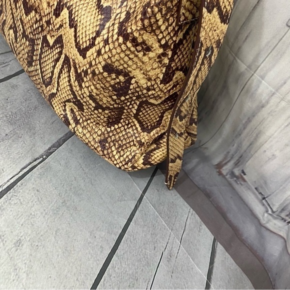 Margot Alexandra Stirrup Snake Natural Python Leather Hobo Shoulder Bag Purse - Picture 7 of 16